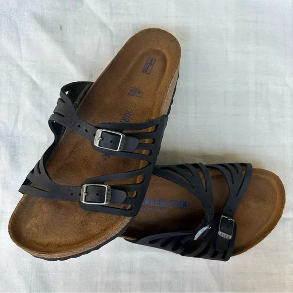 Birkenstock Black Cutout Sandals - Picture 2 of 8